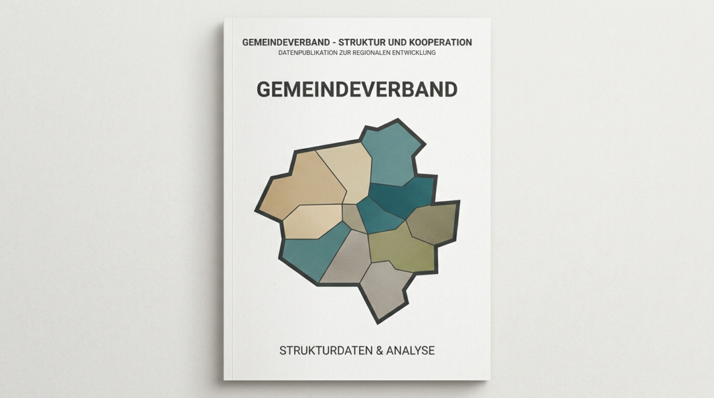 Gemeindeverband: abstrakte Darstellung mehrerer aneinandergrenzender Flächen mit gemeinsamer Umrandung in Sand und Petrol, ohne Text, ohne Personen